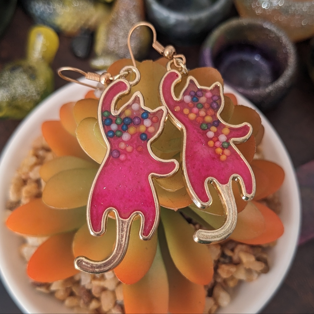 Cat Candy Sprinkles Cat Handmade Rainbow Pink Cute Kawaii Lightweight - Picture 4 of 11